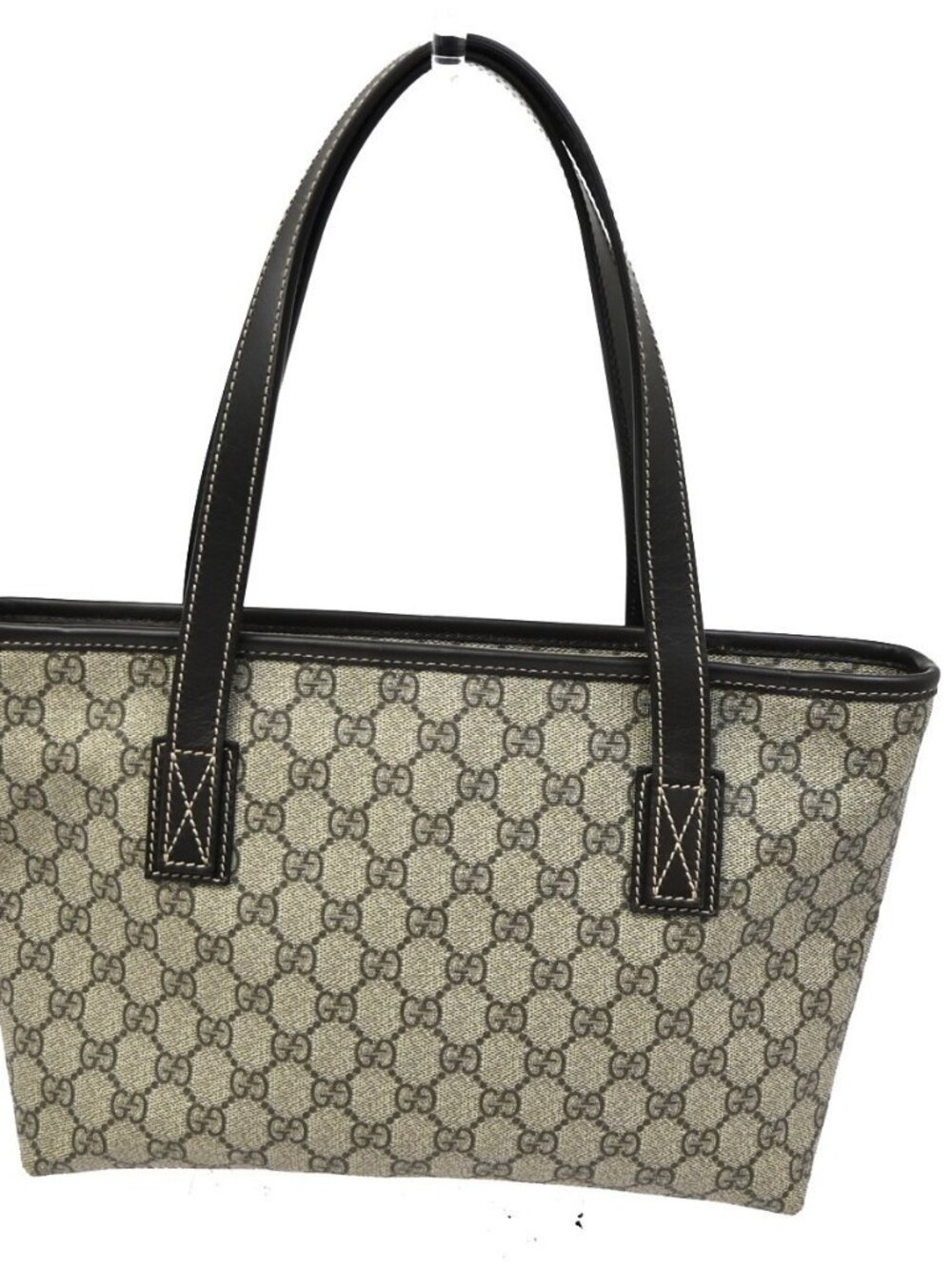 GUCCI Logo GG Pattern Hand Tote Bag Supreme Leather Brown Italy 80TA566 - Picture 3 of 15